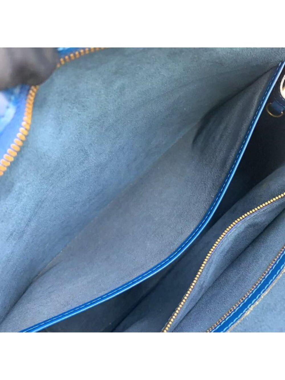 Louis Vuitton Sac Epi Toledo Blue Leather Tote Gold - Picture 14 of 15
